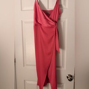 Urban Outfitters Asymmetrical Pink Wrap Dress